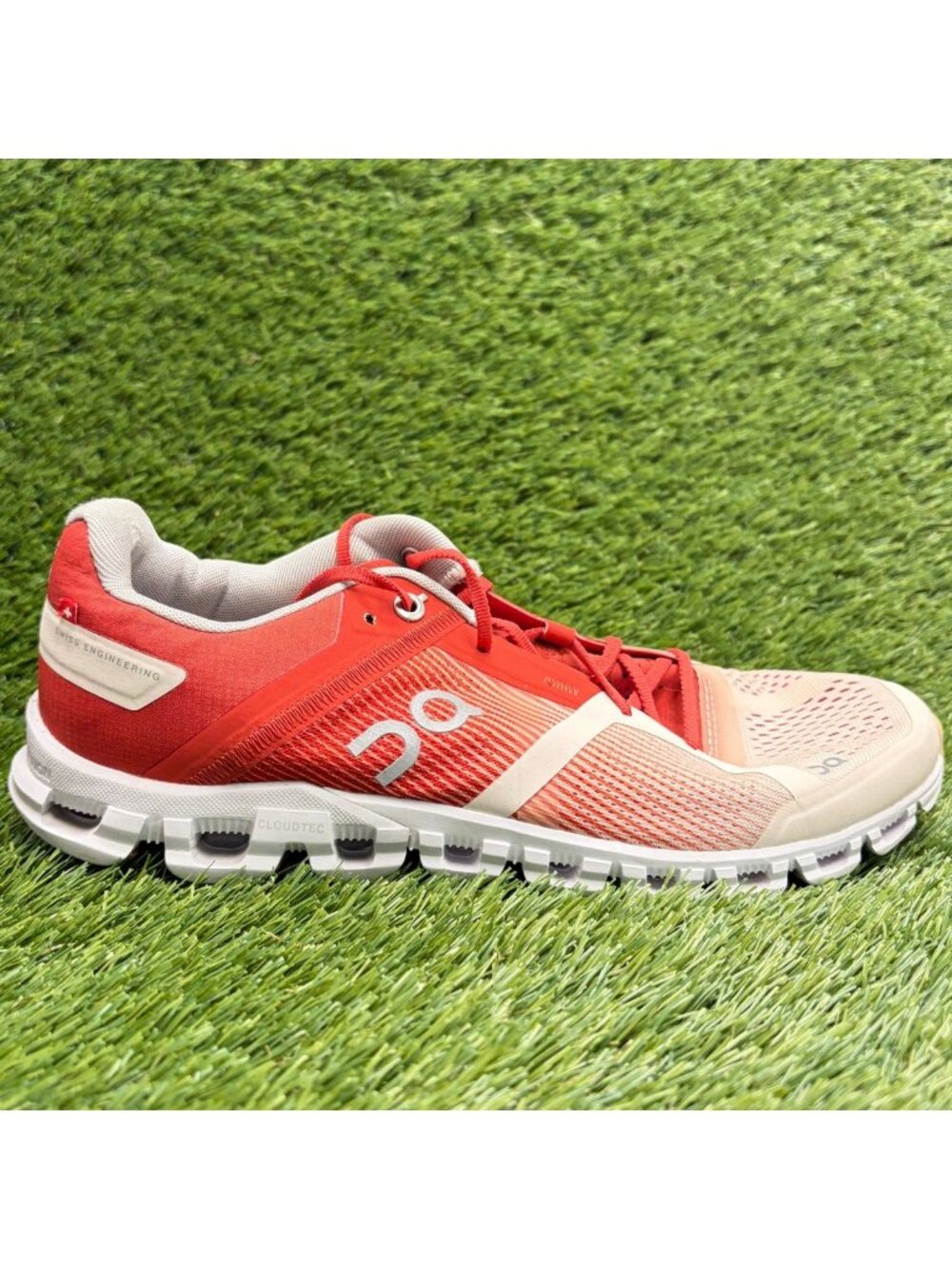On Cloudflow Womens Size 9 Orange Red Athletic Running Walking Shoes Sneakers